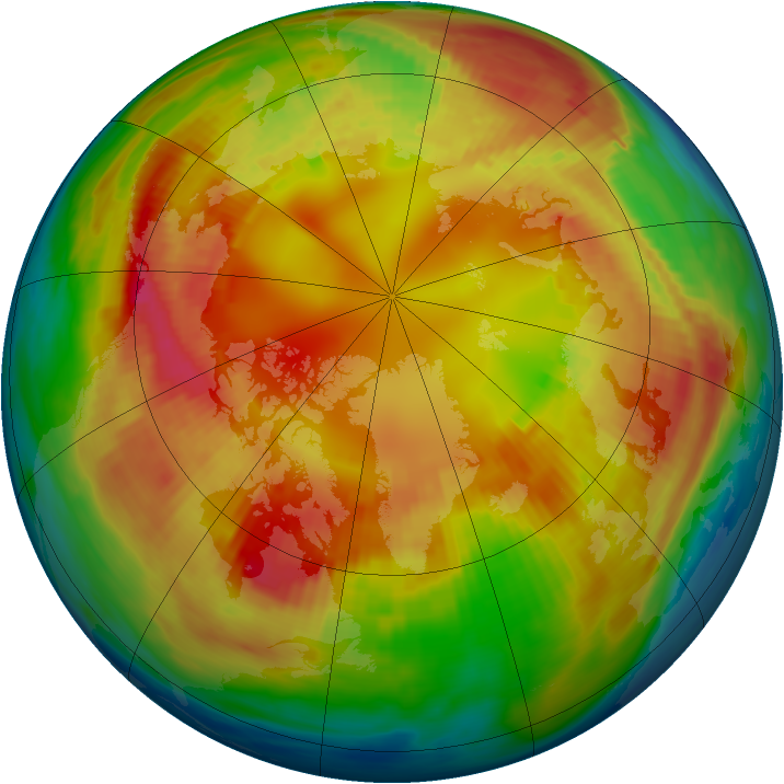 Arctic ozone map for 17 February 1985